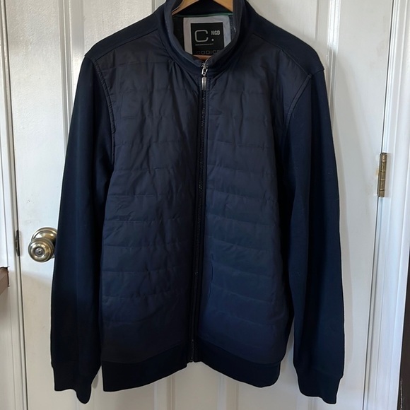 codice Men's Luxury Full Zipper Lightweight Jacket Mock Neck Navy 54 L XL - Picture 1 of 10
